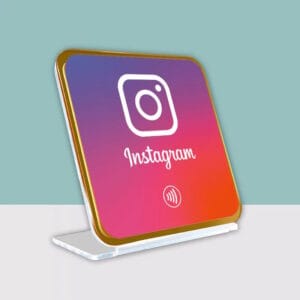 Tap To Connect Follow Us on Instagram Desk Display